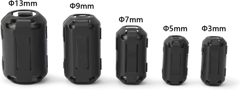 UU TOJOIN TOJOIN 10PCS Ferrite Bead Clip on Ferrite Core RFI EMI Noise Suppressor Ferrite Rings Cable Clip for Phone, TV, Speaker, USB Radio, Audio Equipment 3mm Inner Diameter Black - Image 2